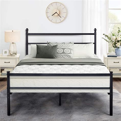 for box spring metal bed frame queen|simple metal bed frame queen.